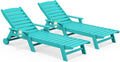 SERWALL Patio Chaise Lounge Chair Set of 2 - Longer 78 in Adjustable
