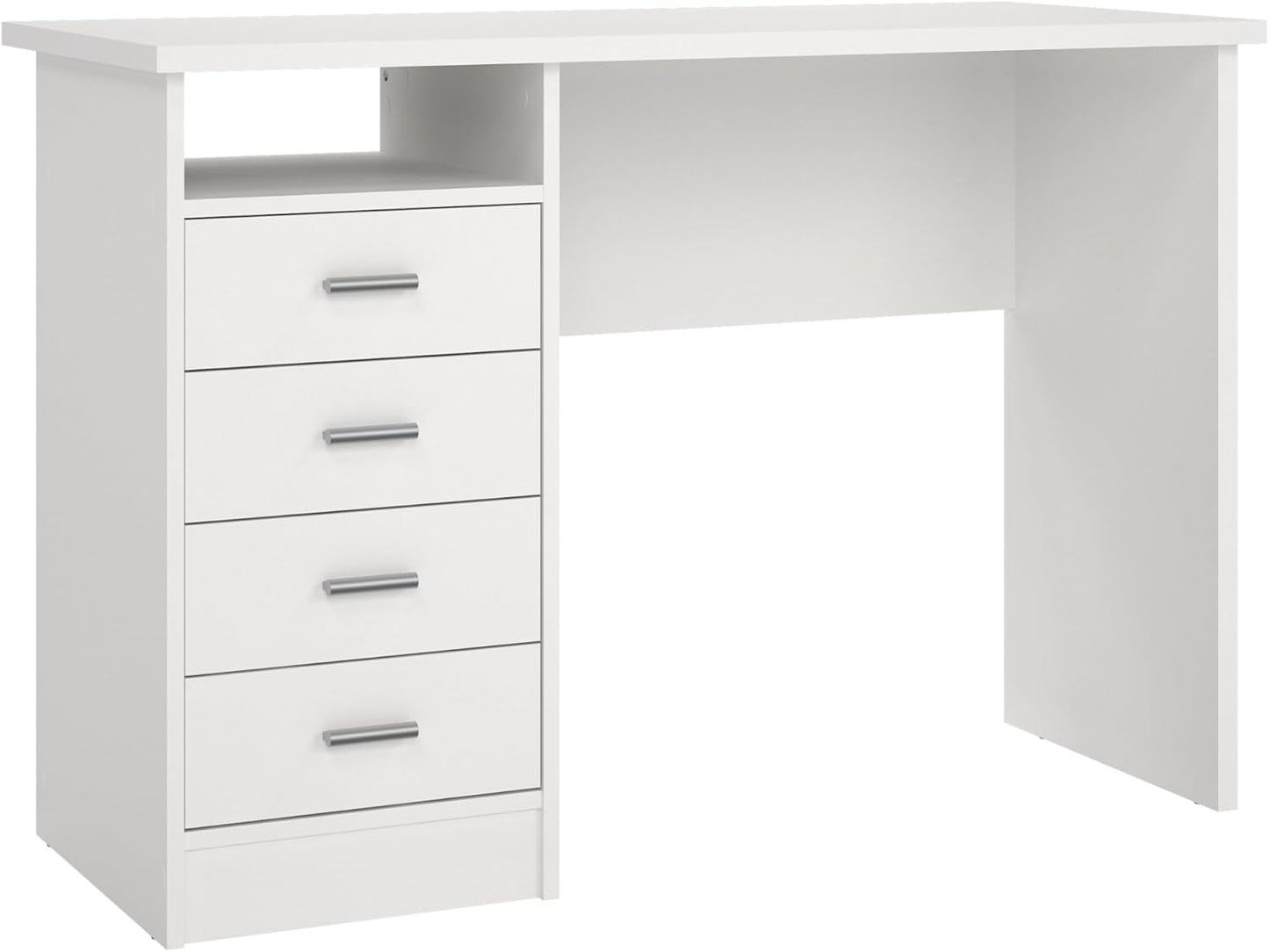 Tvilum 4-Drawer White Writing Desk: Compact Storage