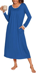 Stylish Long Nightgowns with Pockets for Women by Ekouaer