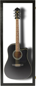 Acoustic Guitar Display Case - Hardwood Wall Mount with Clear Acrylic