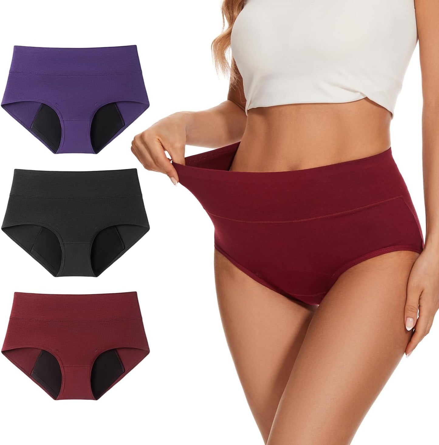 Women's Cotton Period Underwear with Leakproof High Absorbency