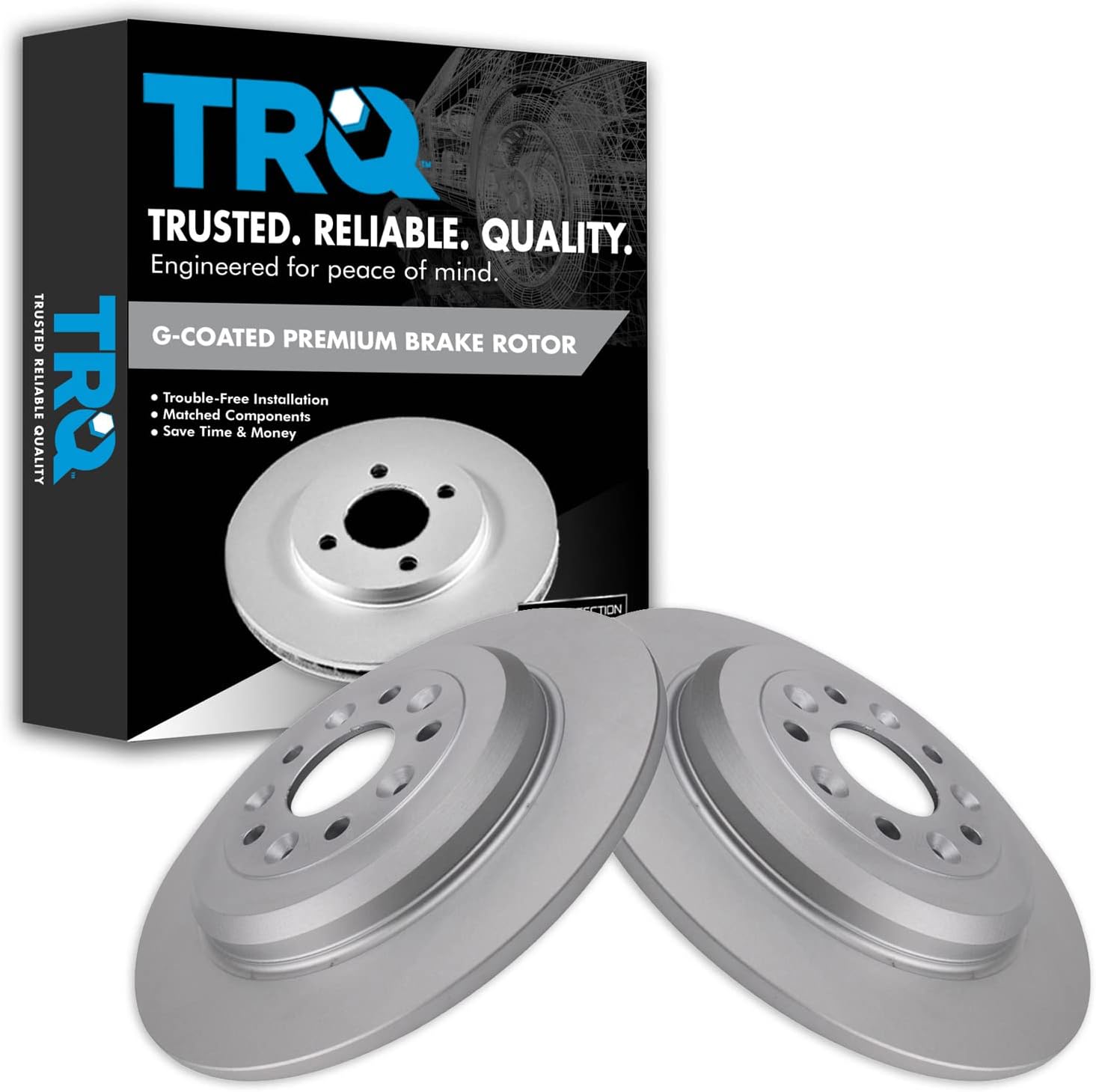 TRQ Rear Brake Rotor Set for Ford Lincoln Mercury Vehicles