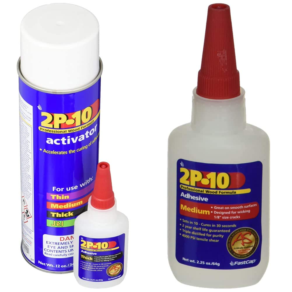FastCap 2P-10 Super Glue Adhesive Combo Pack for Wood Projects