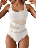 Women's Mesh One Piece Swimsuit Tummy Control - Slimming Push-Up