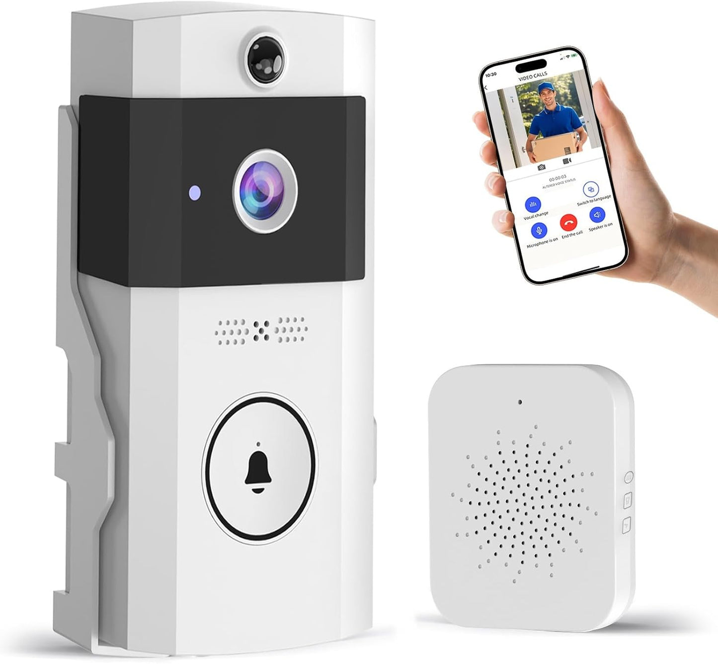 Wireless Video Doorbell with Night Vision & Two-Way Audio