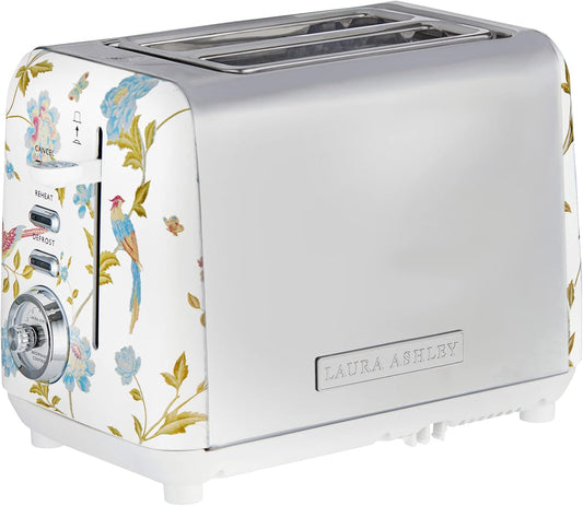 VQ Laura Ashley Elveden White Stainless Steel 2 Slice Toaster