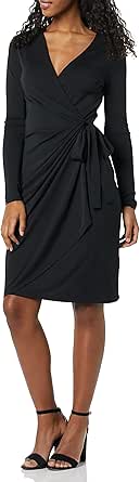 Essentials Women's Long Sleeve Classic Wrap Dress 1ft