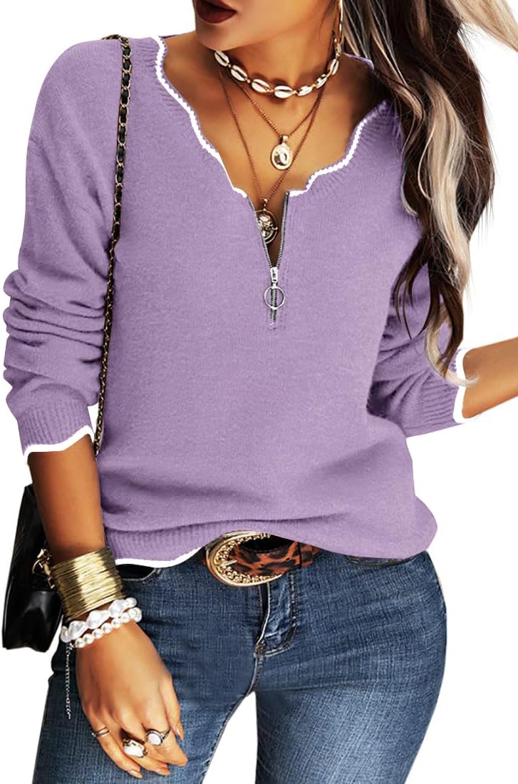 Stylish V Neck Long Sleeve Sweater for Casual Chic Looks