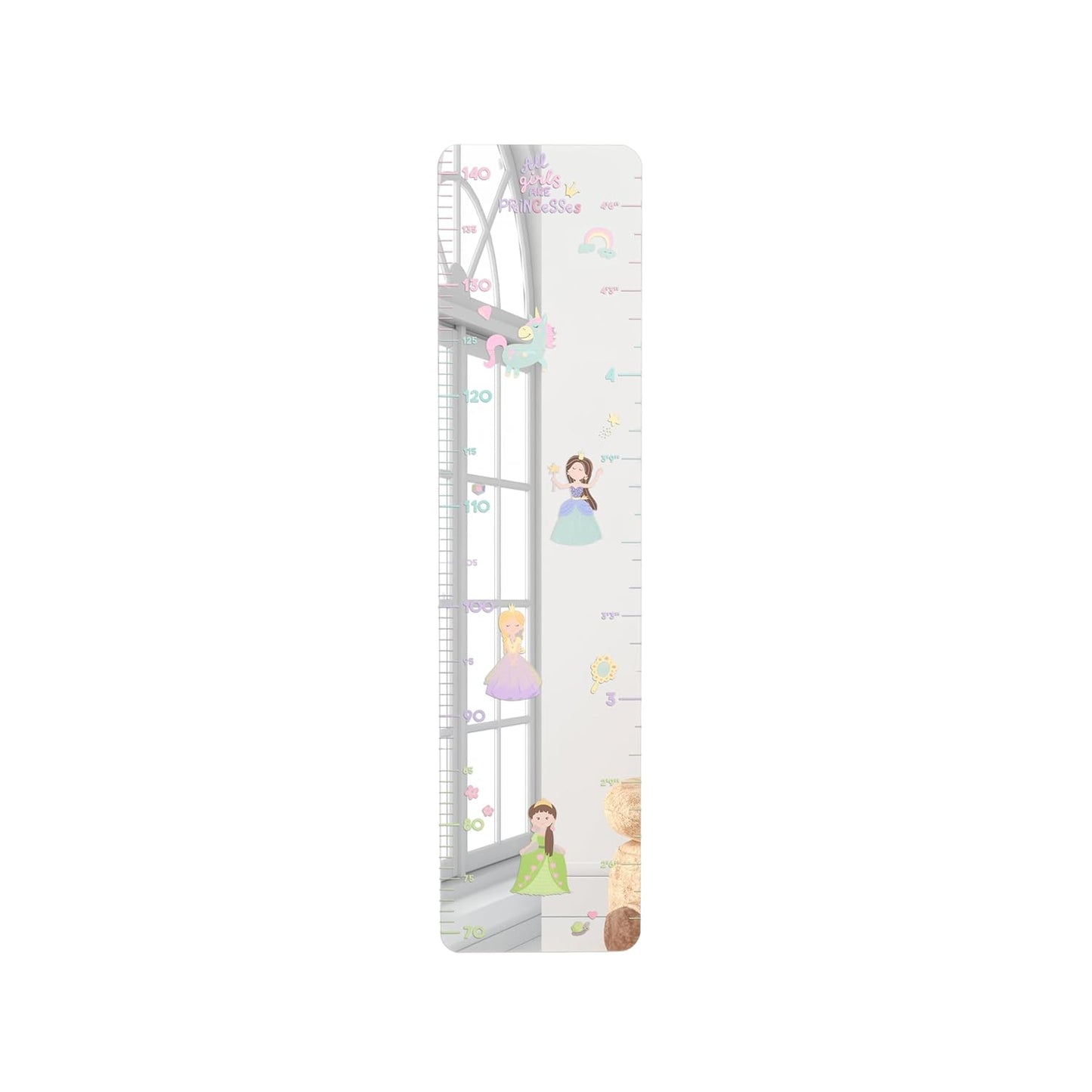MYRO Mirrored Height Chart for Children - Shatterproof Growth Tracker