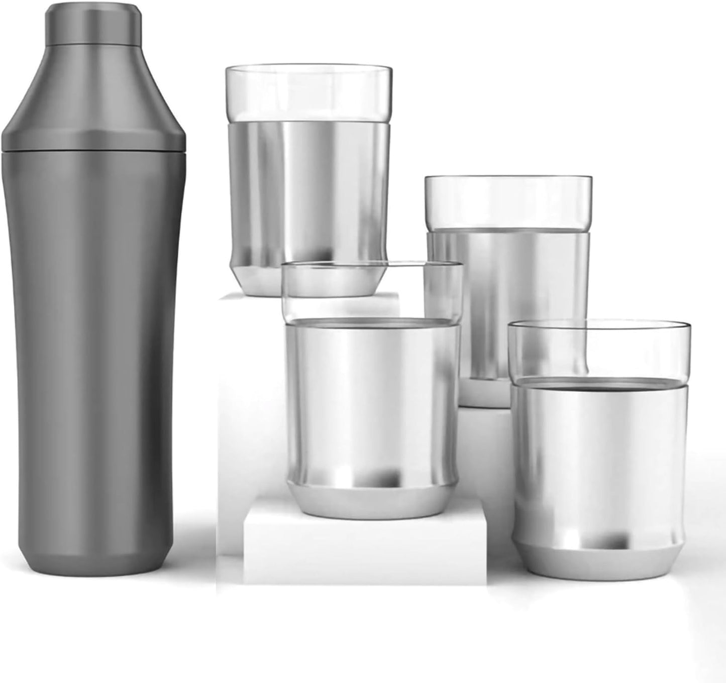 Premium Insulated Cocktail Shaker - Innovative Measuring - 28oz