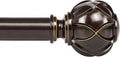 Extra Long Bronze Curtain Rod 140 to 195 in - Netted Finials