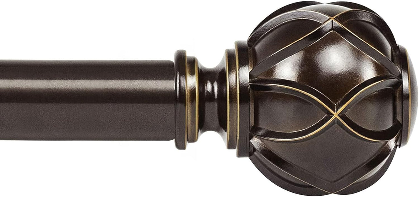 KAMANINA Extra Long Curtain Rod 140 to 195 Inches Bronze Heavy Duty