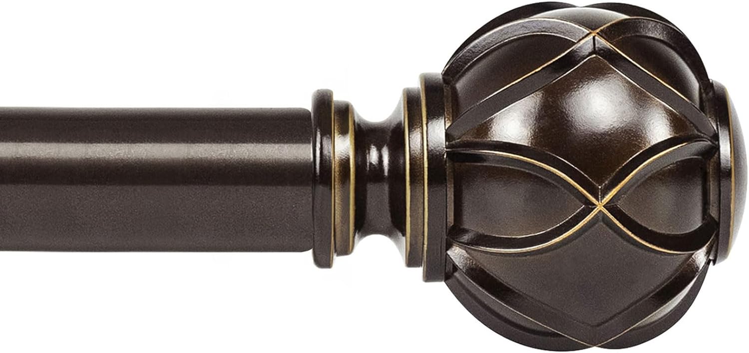 KAMANINA Extra Long Curtain Rod 140 to 195 Inches Bronze Heavy Duty