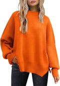 LILLUSORY Oversized Batwing Sweater - Cozy Fall Crewneck Knit
