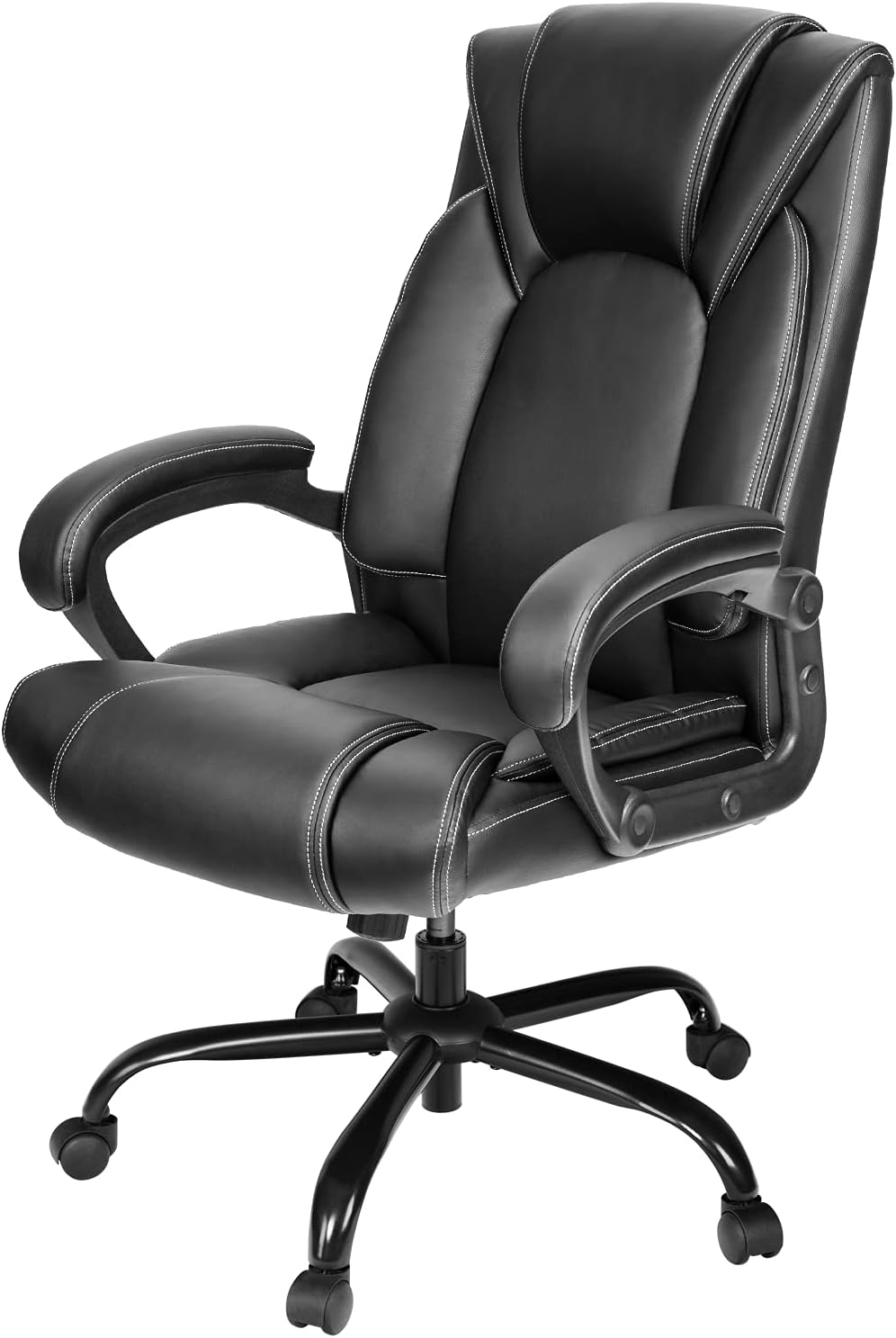 OUTFINE Executive Office Chair: 5-Year Hydrolysis-Resistant Leather, Ergonomic Support