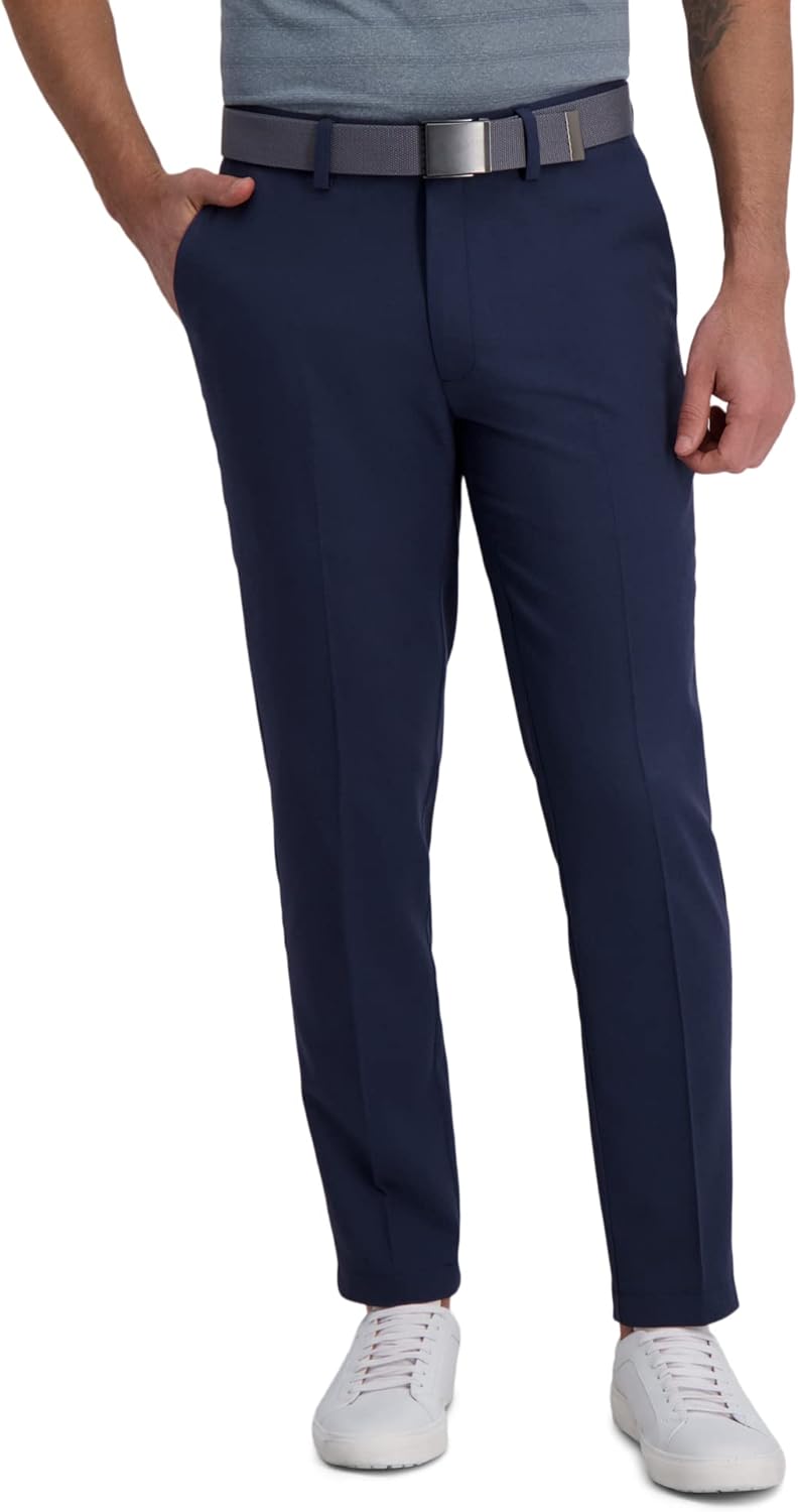 Haggar Men's Cool Right Performance Flex Slim Fit Flat Front Pant