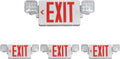 Exit Sign with Emergency Lights Red LED Combo - 4 Pack