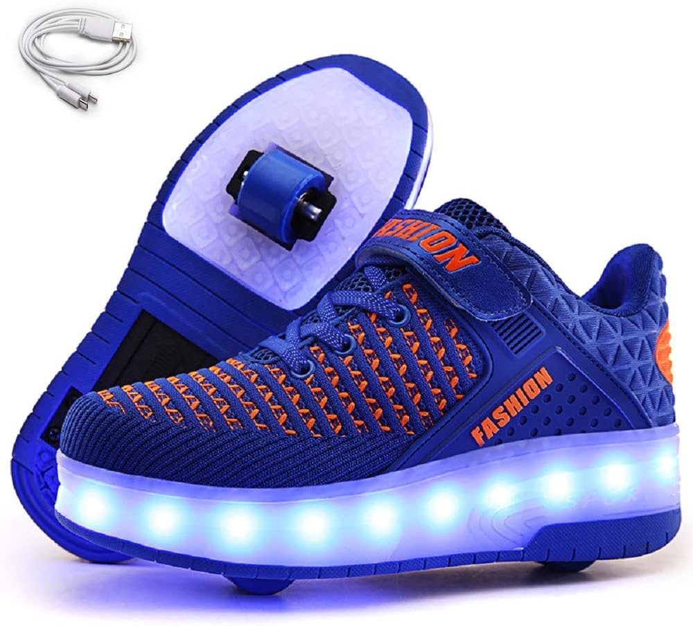 Ehauuo Unisex Roller Shoes with Sparkling Wheels for Kids