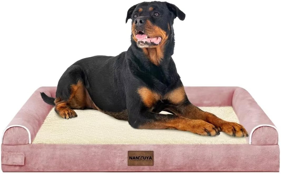 Large Orthopedic Dog Bed with Washable Cover for Big Dogs