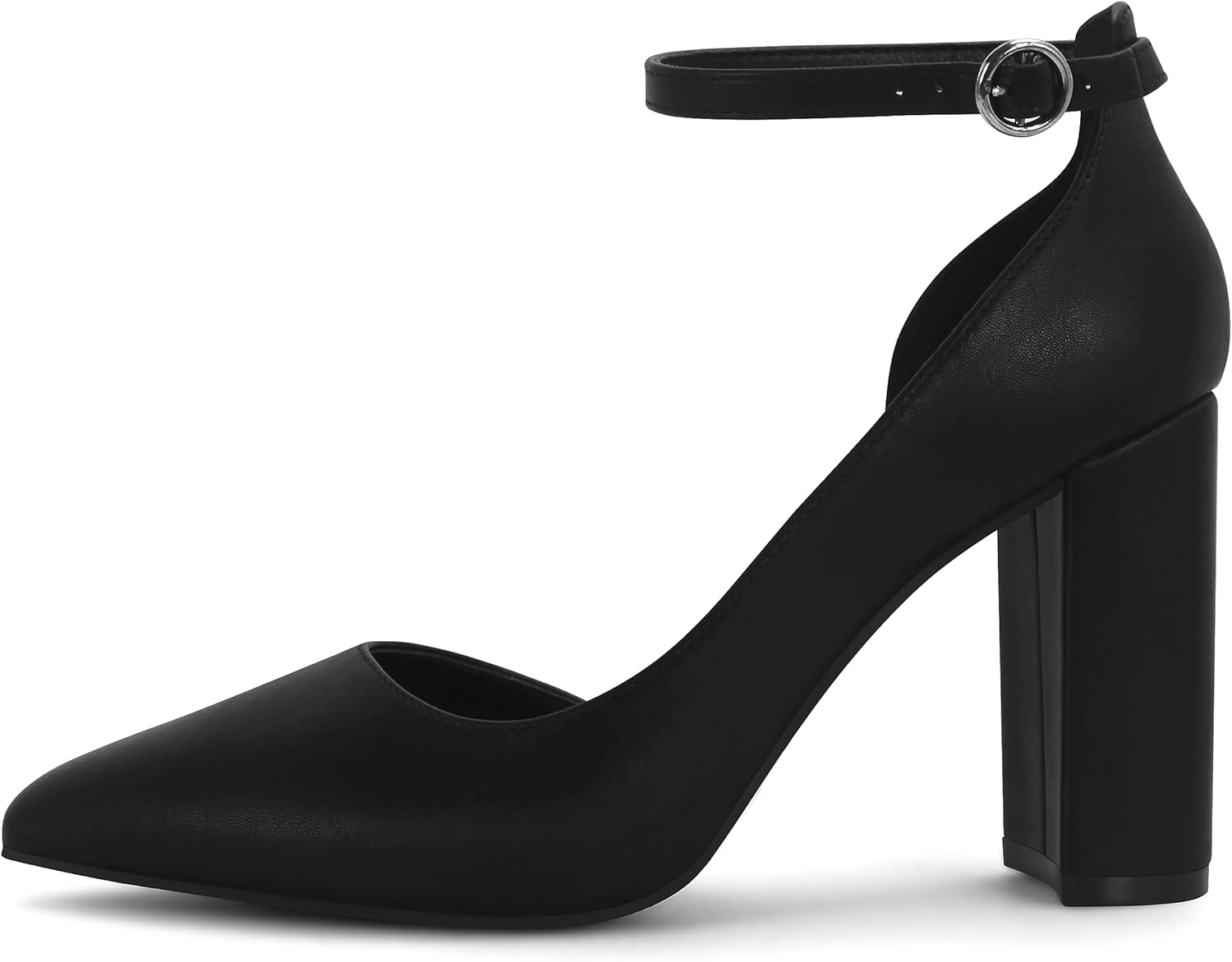Women's Closed Toe Pumps with 3-Inch Chunky Heels for Elegance