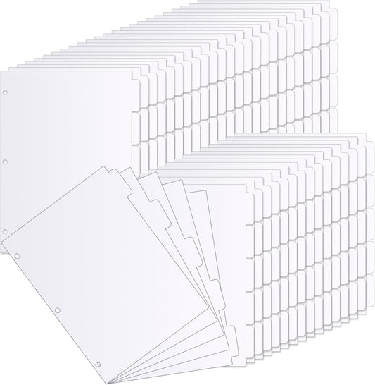 200 Pieces 3 Ring Binder Dividers with Tabs for Organizing