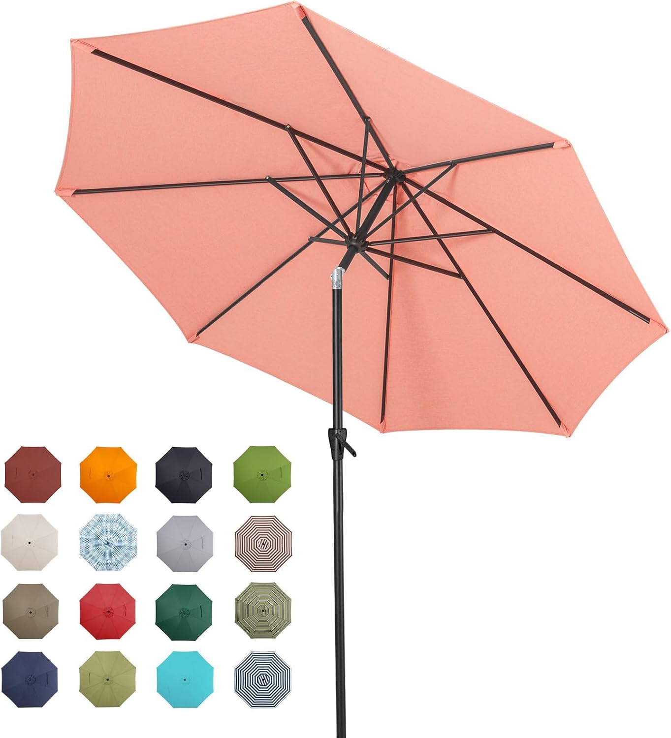 Tempera Patio Market Outdoor Table Umbrella with Crank & Tilt