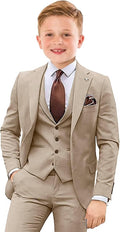 Boys Slim Fit 4-Piece Tuxedo Suit - Classic Formal Outfit