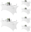 Spandex Table Cover for 6FT Table - Fitted Stretch Tablecloth White