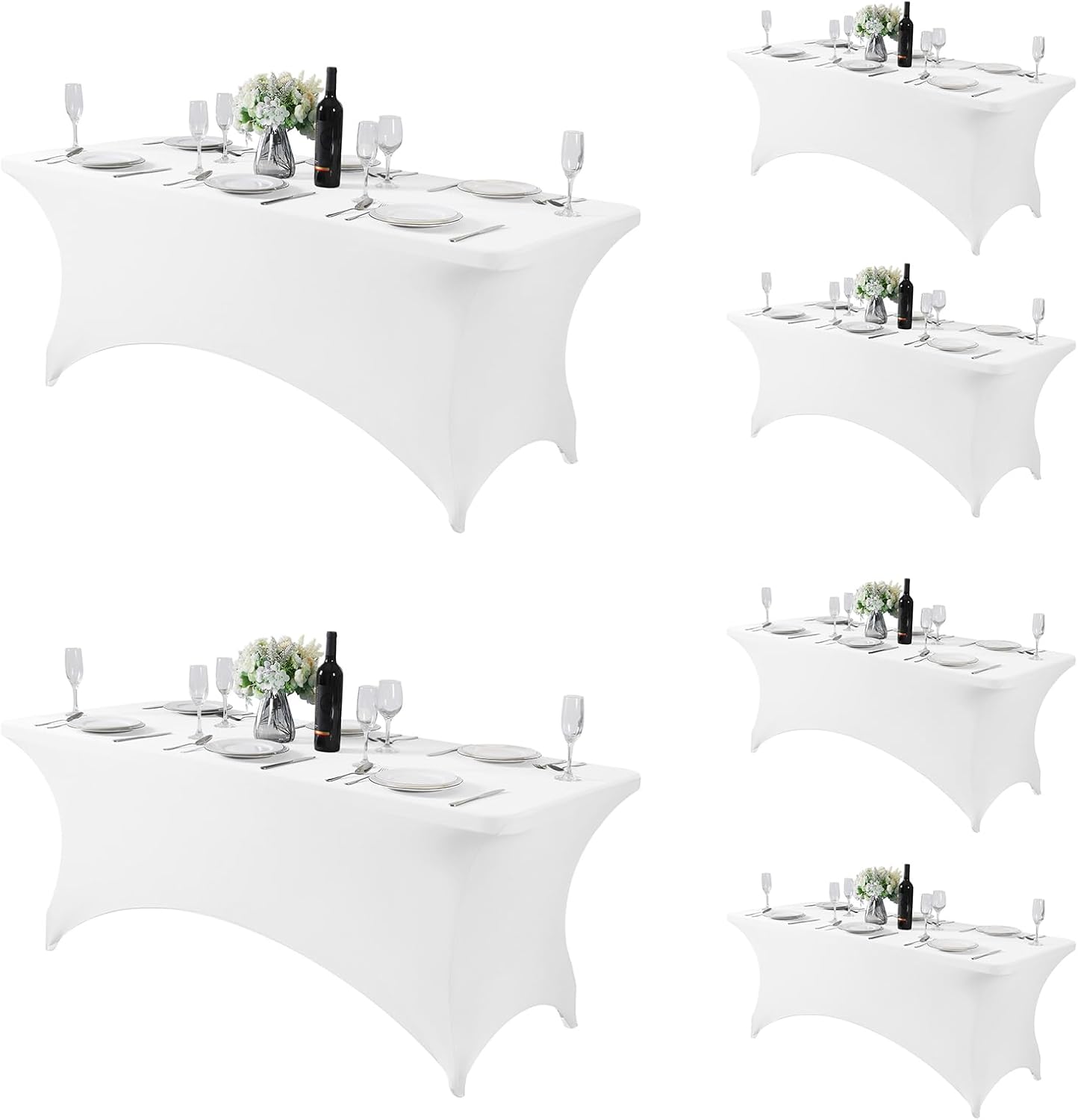 Fokitut 6 Pack Spandex Table Cover for 6FT Table Events