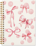 Coquette Pink Bow Notebook Preppy 5.5x8.3 - Cute Spiral Journal