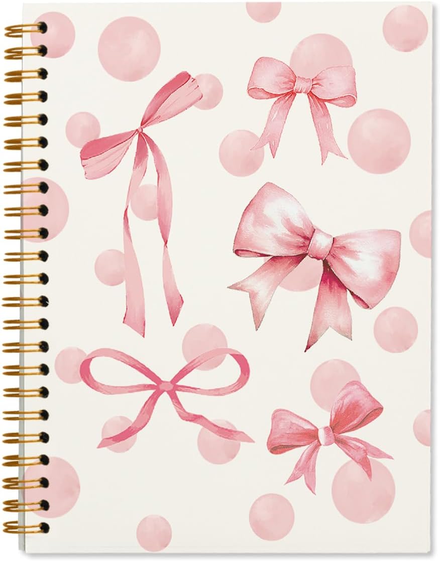 Pink Bow Notebook for Stylish Women