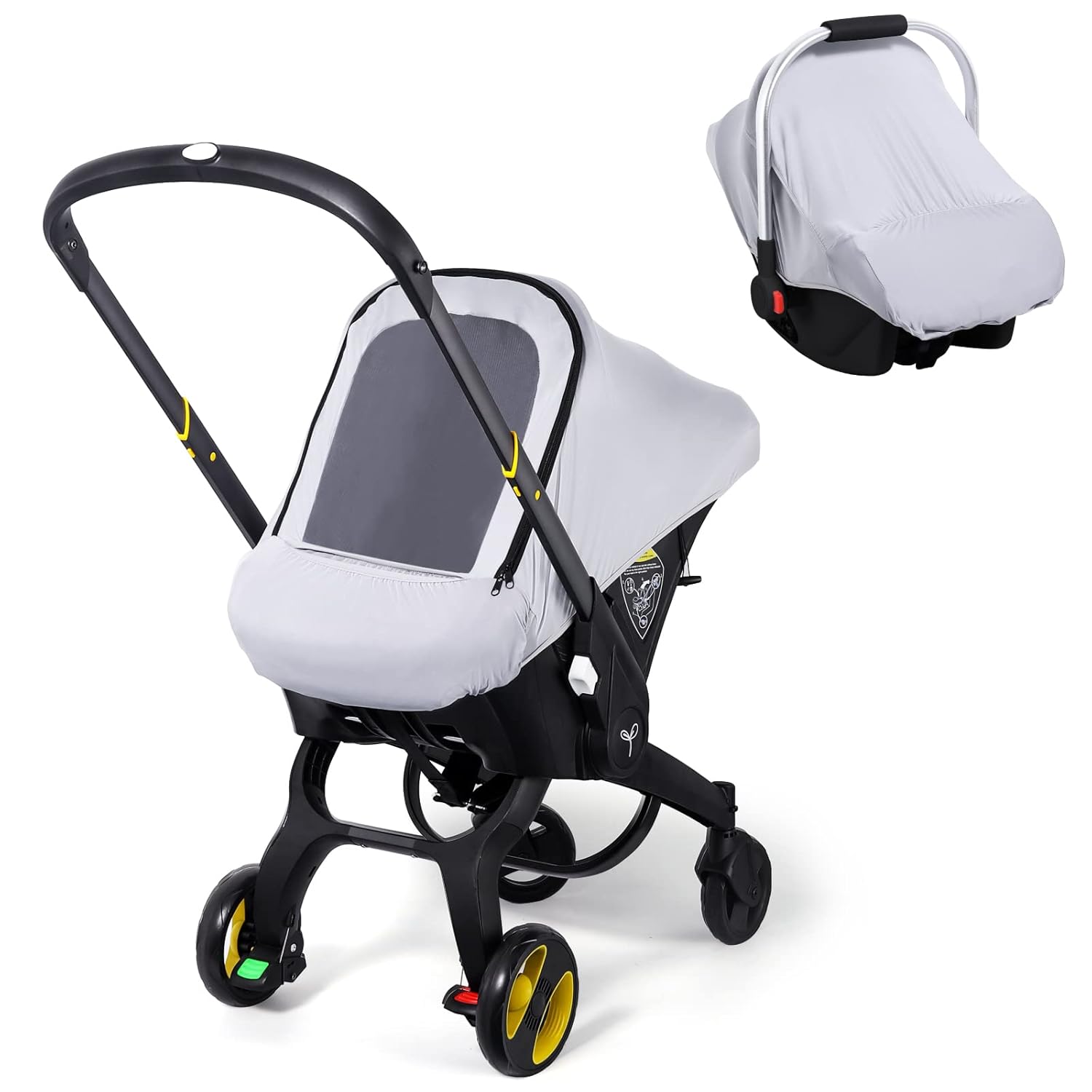 Kick-Proof Infant Car Seat Cover with Mesh Peep Window - THE KENKYO