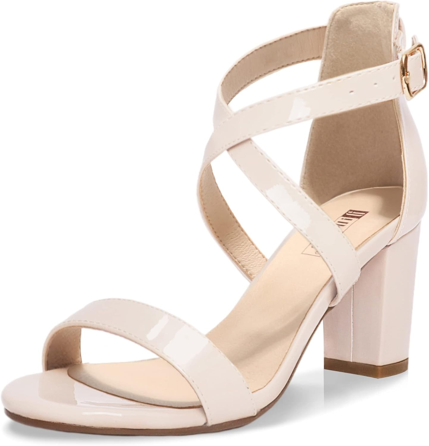 IDIFU Women's Grace Strappy Block Heels Sandals for Comfort