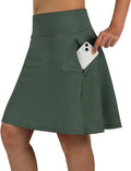 Women's 20in Knee Length Tennis Skort - High Waist with Pockets