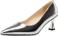 Kitten Heel Pointed Toe Pumps Silver Beaded - 2.6in Classic Pump