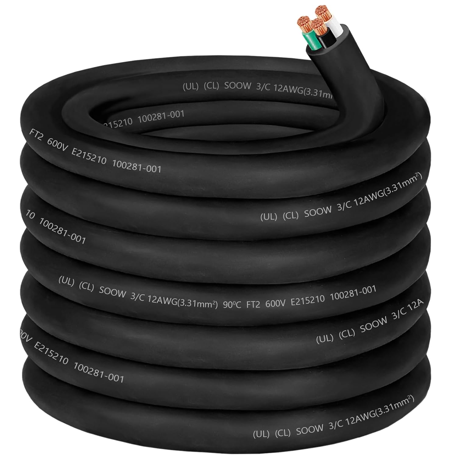 12/3 Wire 12 Gauge SOOW Cable for Generators and Welders