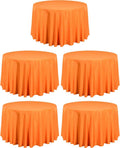 LTC LINENS 108 in Round Tablecloth 5-Pack Orange - Floor Length