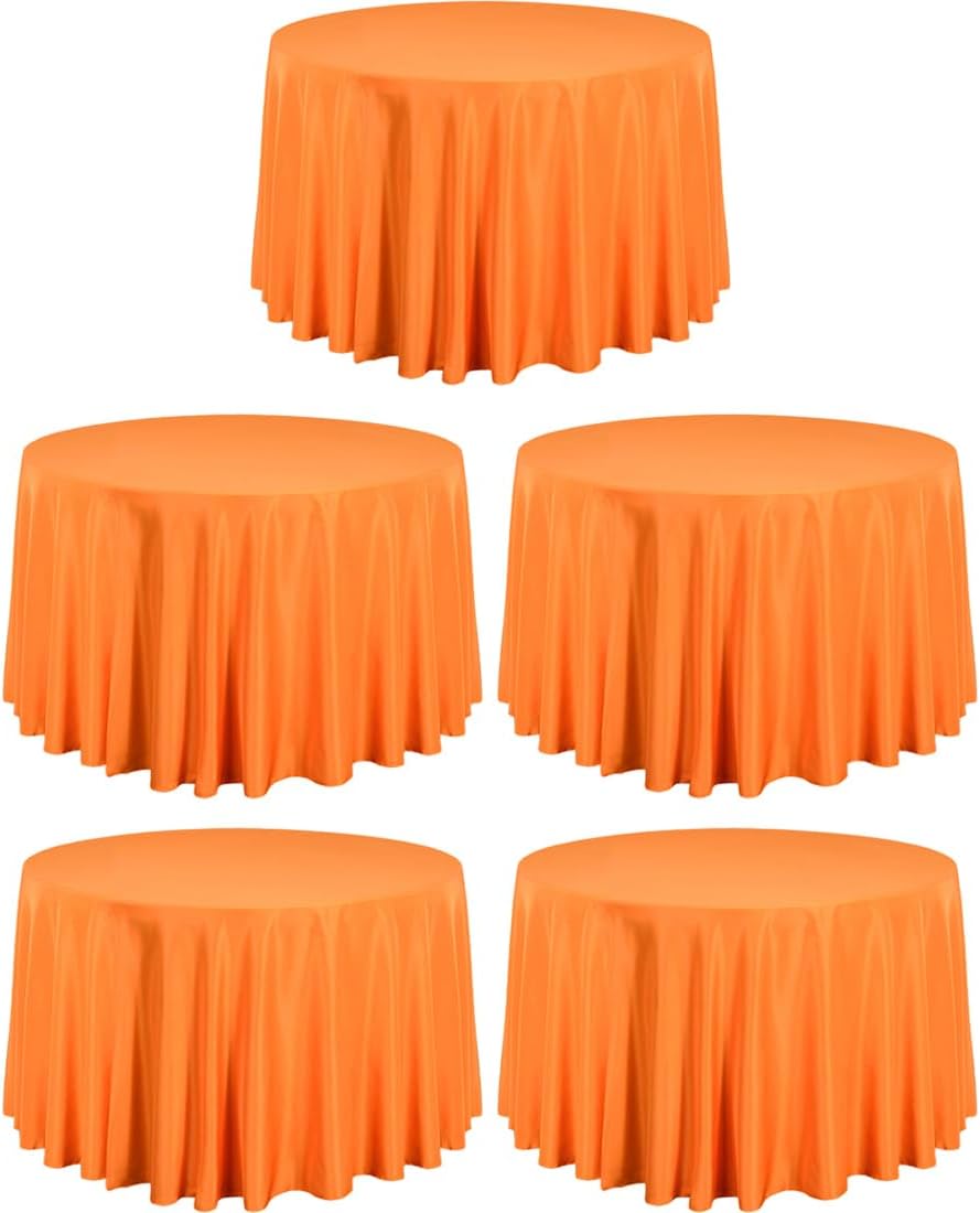 108 Inch Round Tablecloths for Weddings and Events - Orange