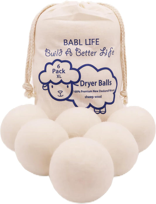 Premium NZ Wool Dryer Balls x6 - Faster Drying, Babl Life
