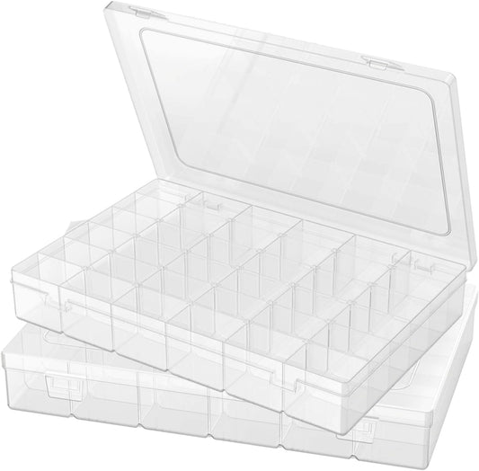 36 Grid Clear Plastic Organizer Box for Crafts, Jewelry & More