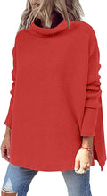 Women's Mock Turtleneck Sweater Tunic - Oversized Cozy Pullover