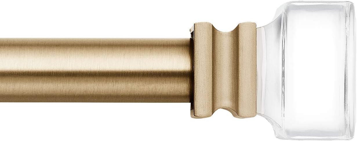 Adjustable Curtain Rod Set, Elegant Warm Gold Finish