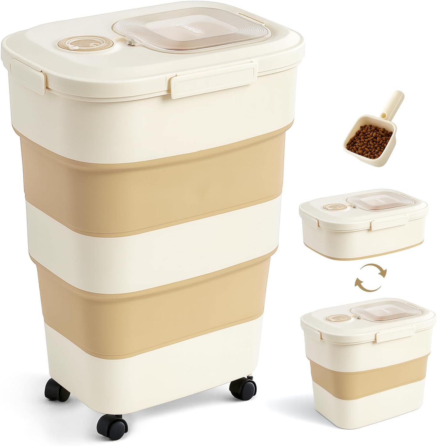 50lbs Dog Food Storage Container with Airtight Seal and Wheels