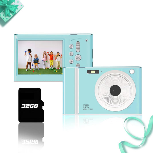 Digital Camera FHD 1080P for Kids with 32GB Card and Zoom