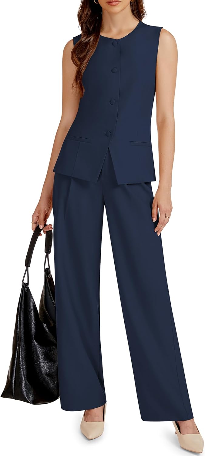 Women's 2 Piece Blazer Outfits for Dressy Casual Work Sets
