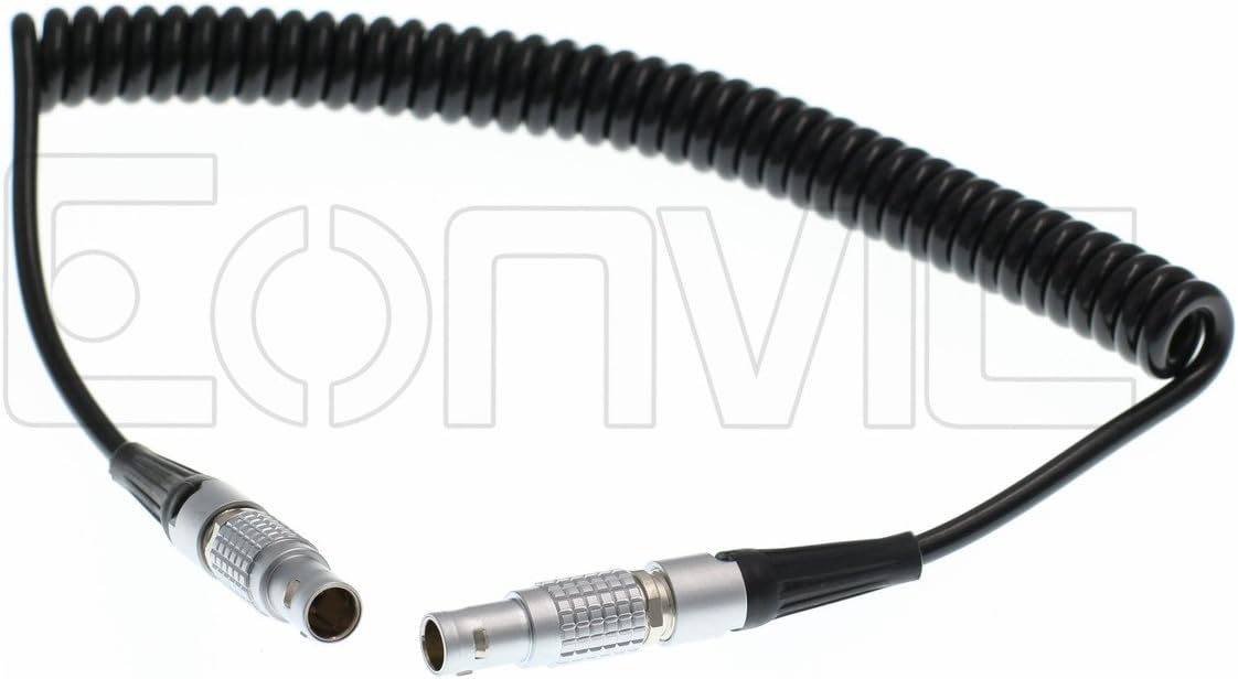 Eonvic 0B 3 Pin to 2 Pin Male Coiled Power Cable for Cameras
