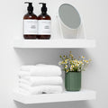 White Floating Shelves 16 in Solid Real Wood - Set of 3