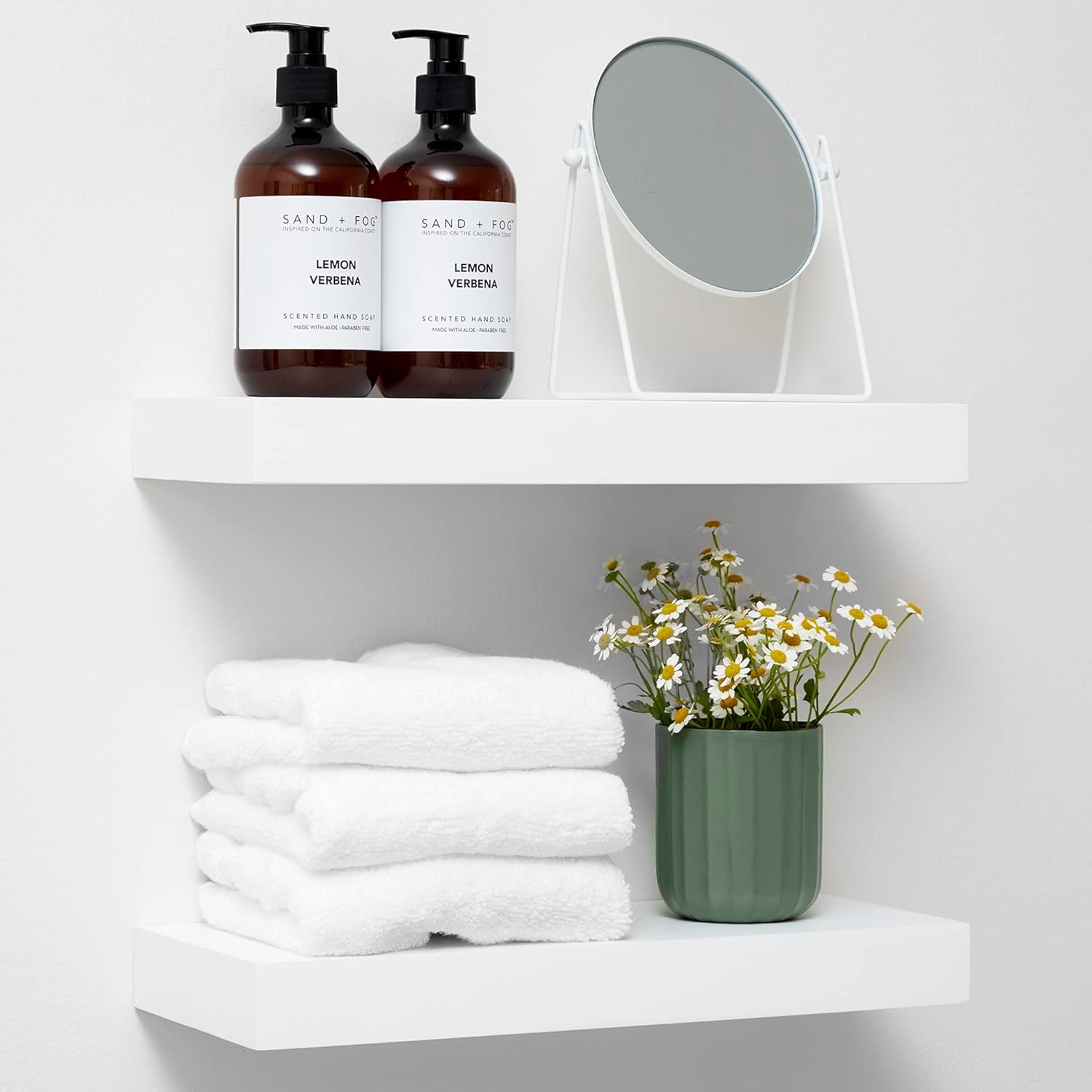 Homeforia White Floating Shelves for Elegant Wall Decor