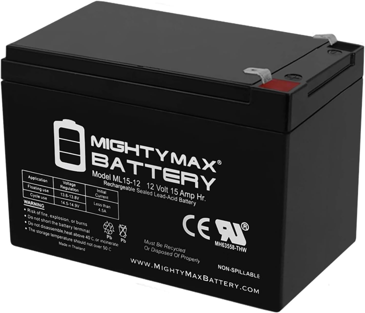 Mighty Max Battery ML15-12 - Reliable 12V 15AH SLA Power Source