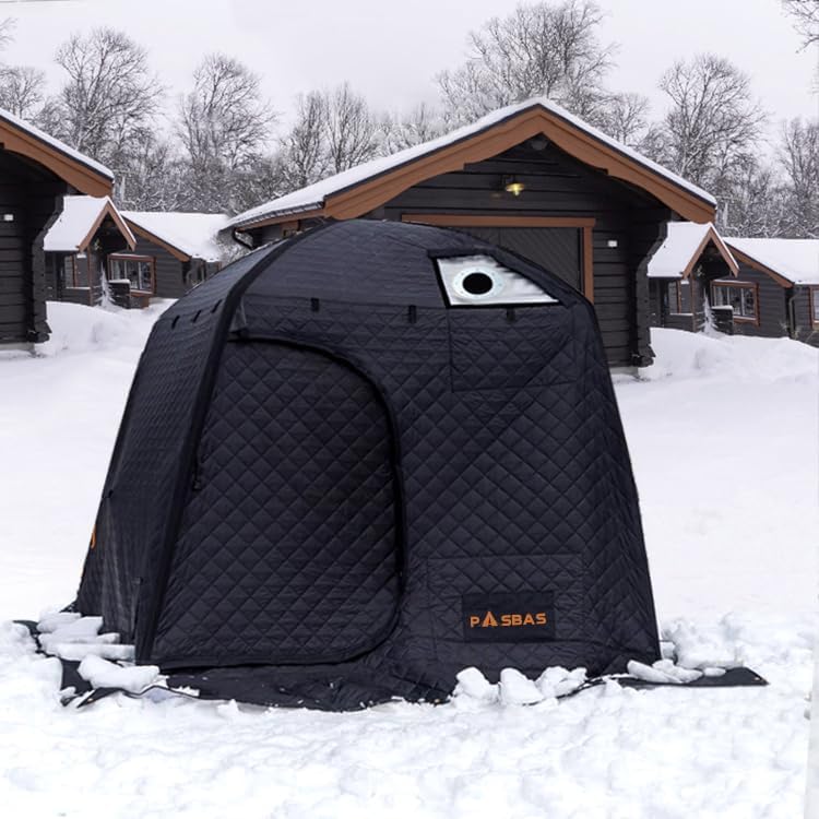 4-Person Ice Fishing & Sauna Tent - 3-Layer Awning, Heat Retention, Stove Compatible